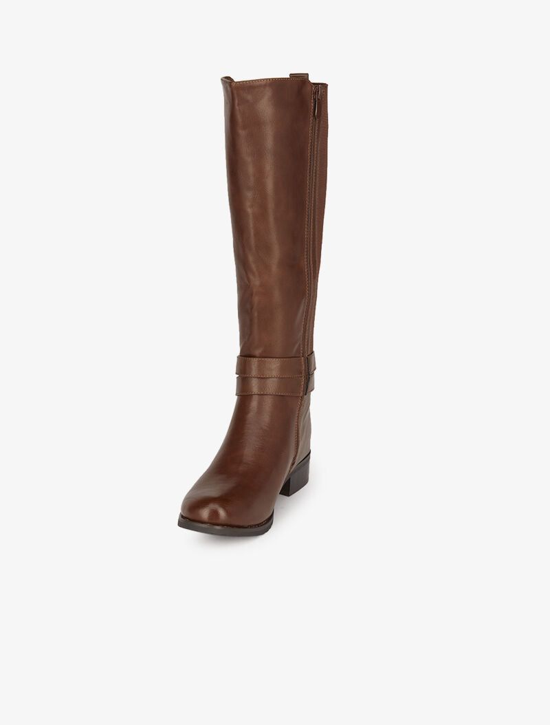 Bottes cavalières élastiquées - Camel - 5