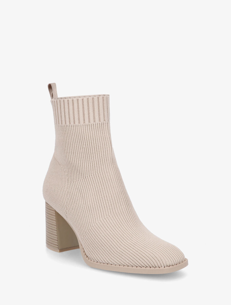 Bottines unies style chaussettes - Beige - 2