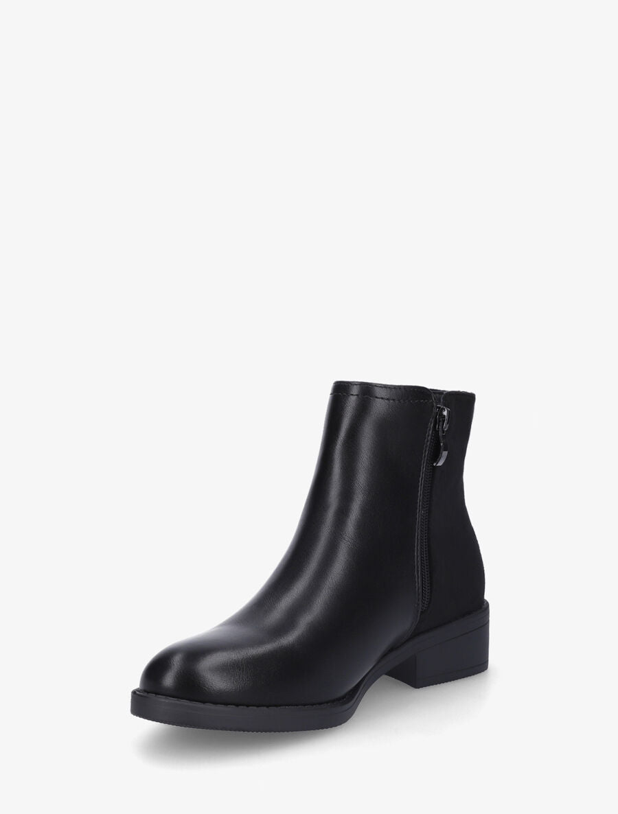 Bottines bi-matière et double zips - Noir - 3