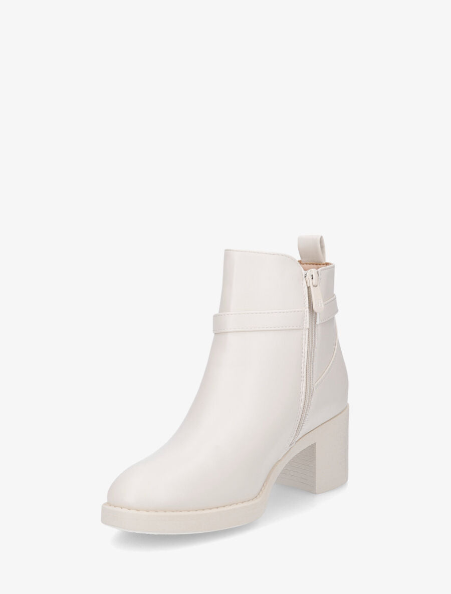 Bottines élastiquées à talon - Beige - 3