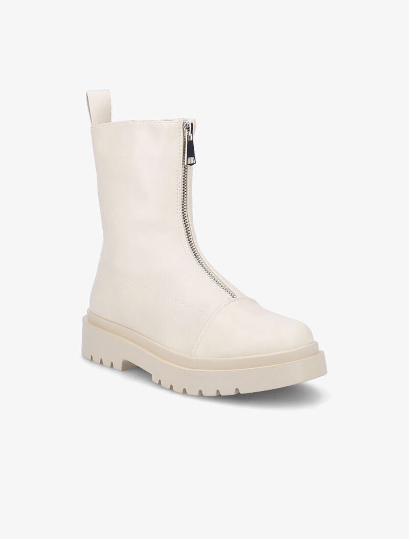 Boots montantes zippées - Beige - 3