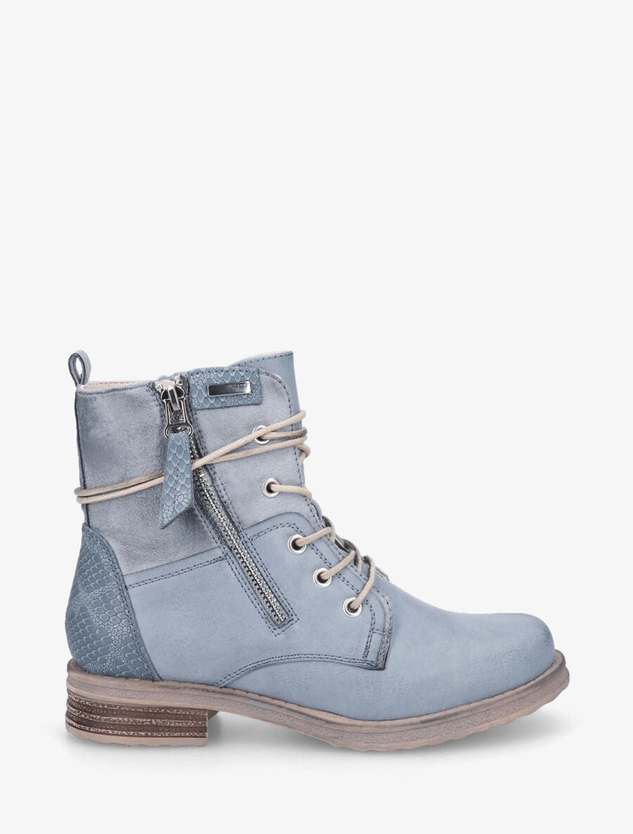 Bottines bi-matière à contrefort python - Bleu - 6