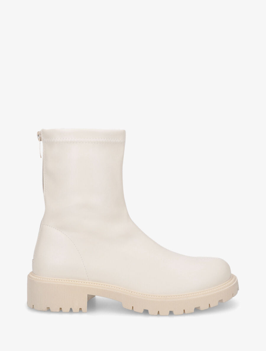 Bottines souples en simili - Crème - 1