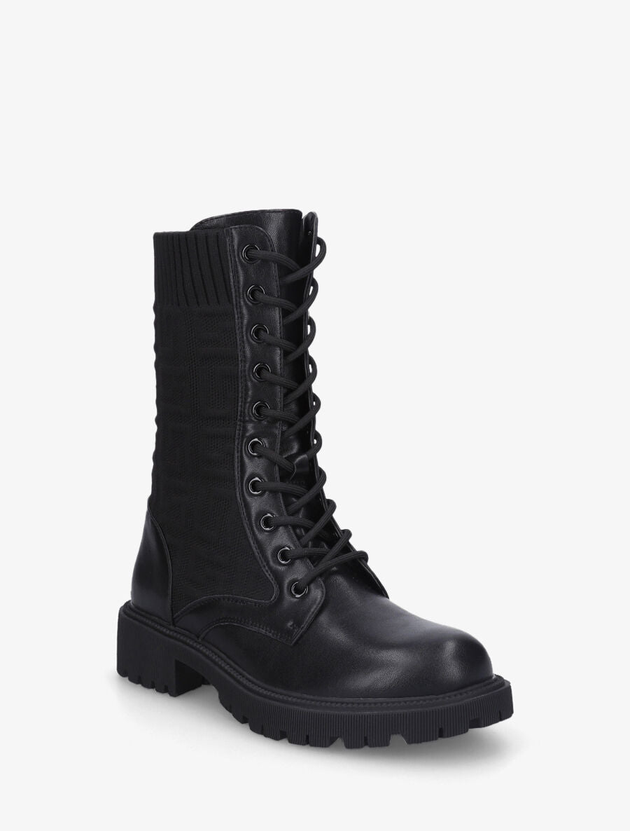 Bottines chaussettes à imprimé grec - Noir - 2