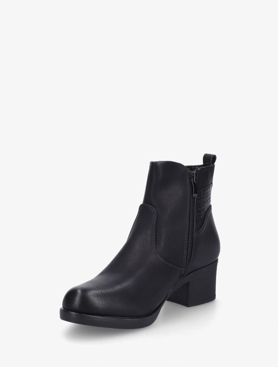 Bottines en simili à détail python - Noir - 3