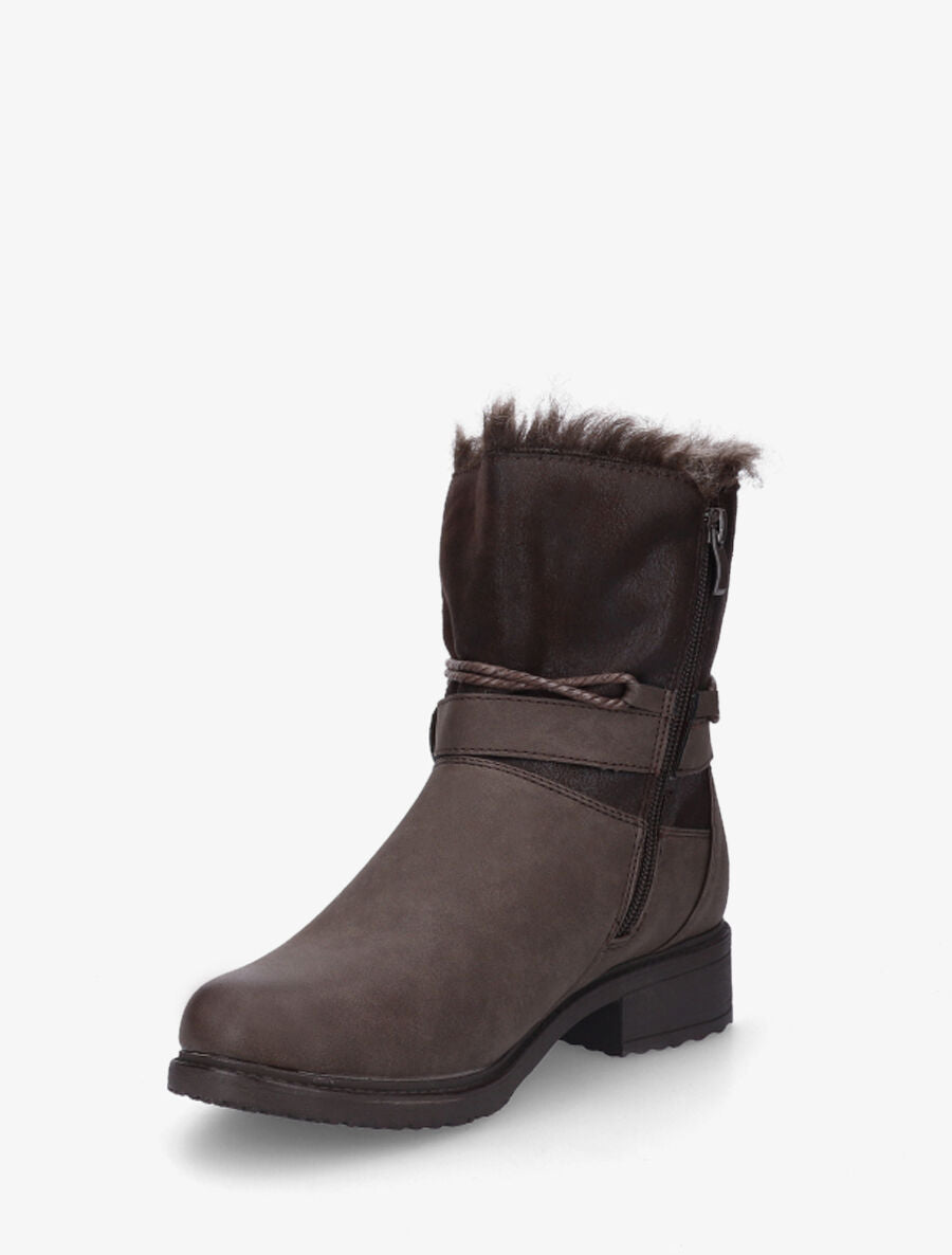 Bottines fourrées bi-matière - Marron - 3