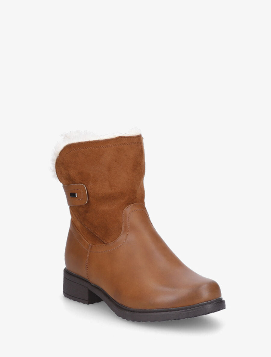 Bottines unies fourrées - Marron - 2