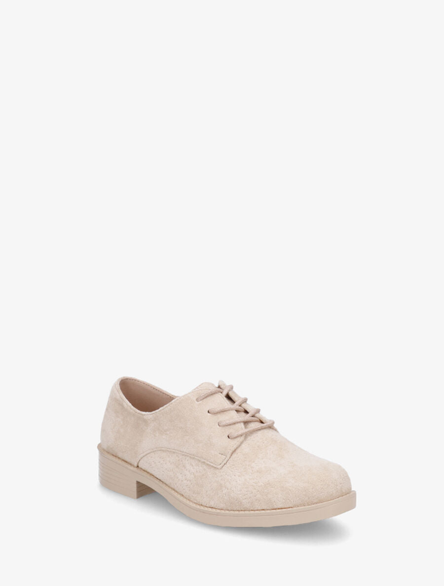 Derbies unies en suédine - Beige - 2