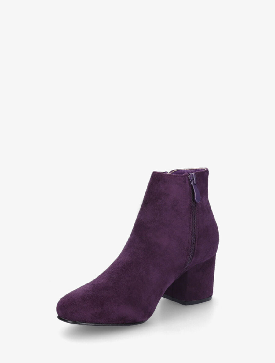 Bottines à talon en suédine - Violet - 3