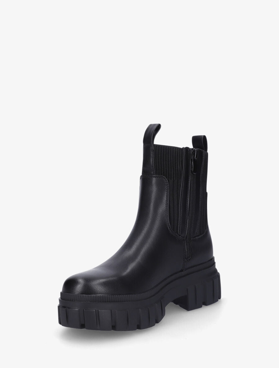 Bottines chaussettes à talon strié - Noir - 3