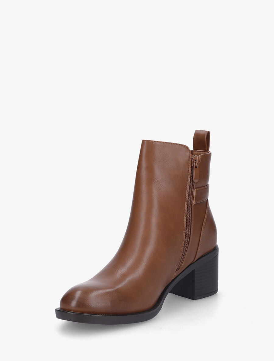 Bottines élastiquées unies - Camel - 3