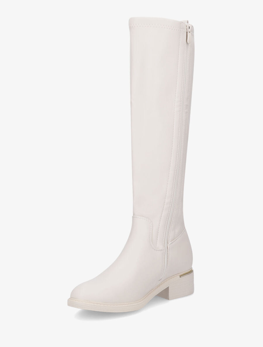 Bottes plates en simili - Beige - 3