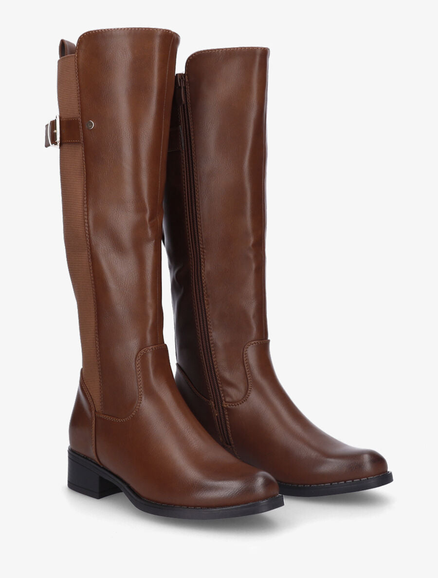 Bottes plates élastiquées à boucle - Camel - 4