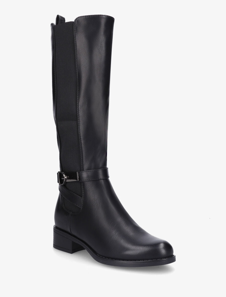 Bottes cavalières en simili - Noir - 2