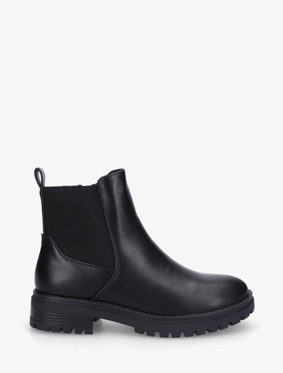 Bottines élastiquées unies - Noir - 1