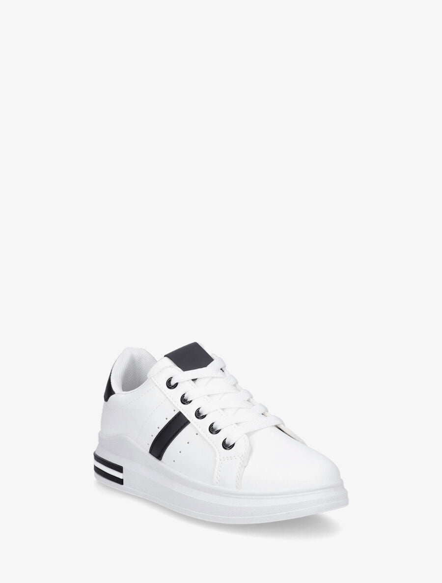 Baskets classiques en simili - Noir/blanc - 2