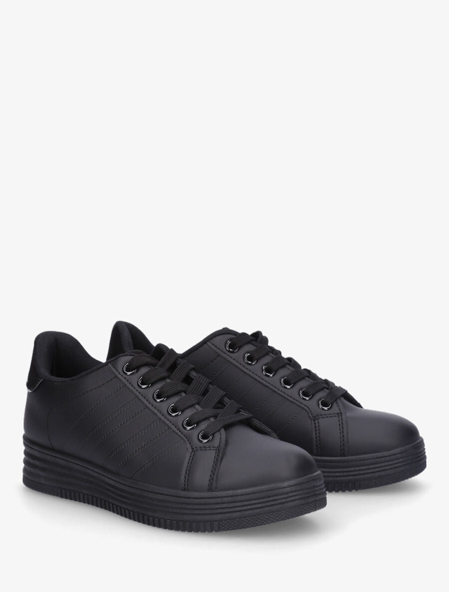 Sneakers à semelle texturée - Noir - 4