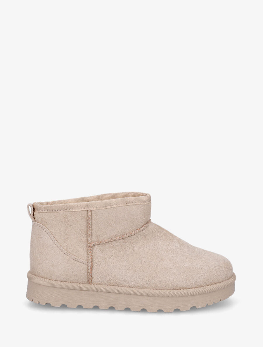 Boots fourrées en suédine - Beige - 5
