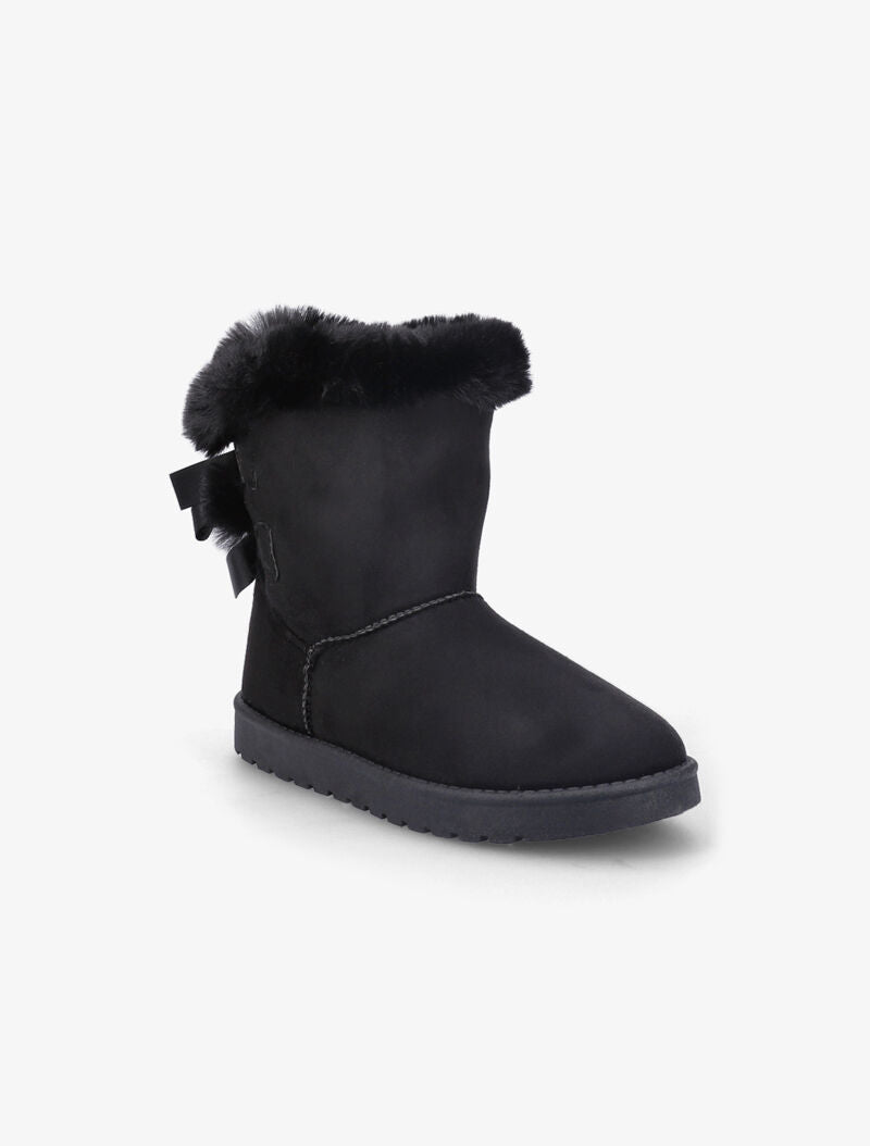 Bottines fourrées à noeuds - Noir - 3
