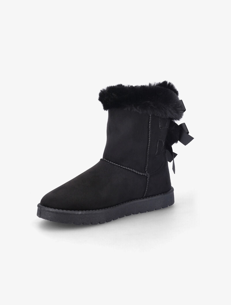 Bottines fourrées à noeuds - Noir - 4
