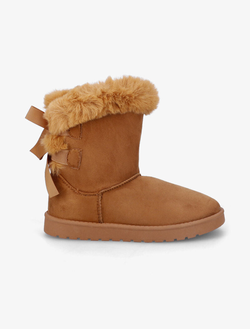 Bottines fourrées à noeuds - Camel - 2