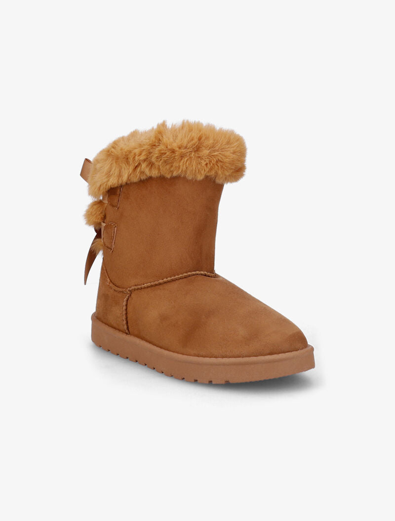 Bottines fourrées à noeuds - Camel - 3