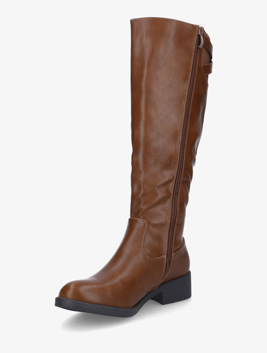 Bottes unies en simili - Camel - 3