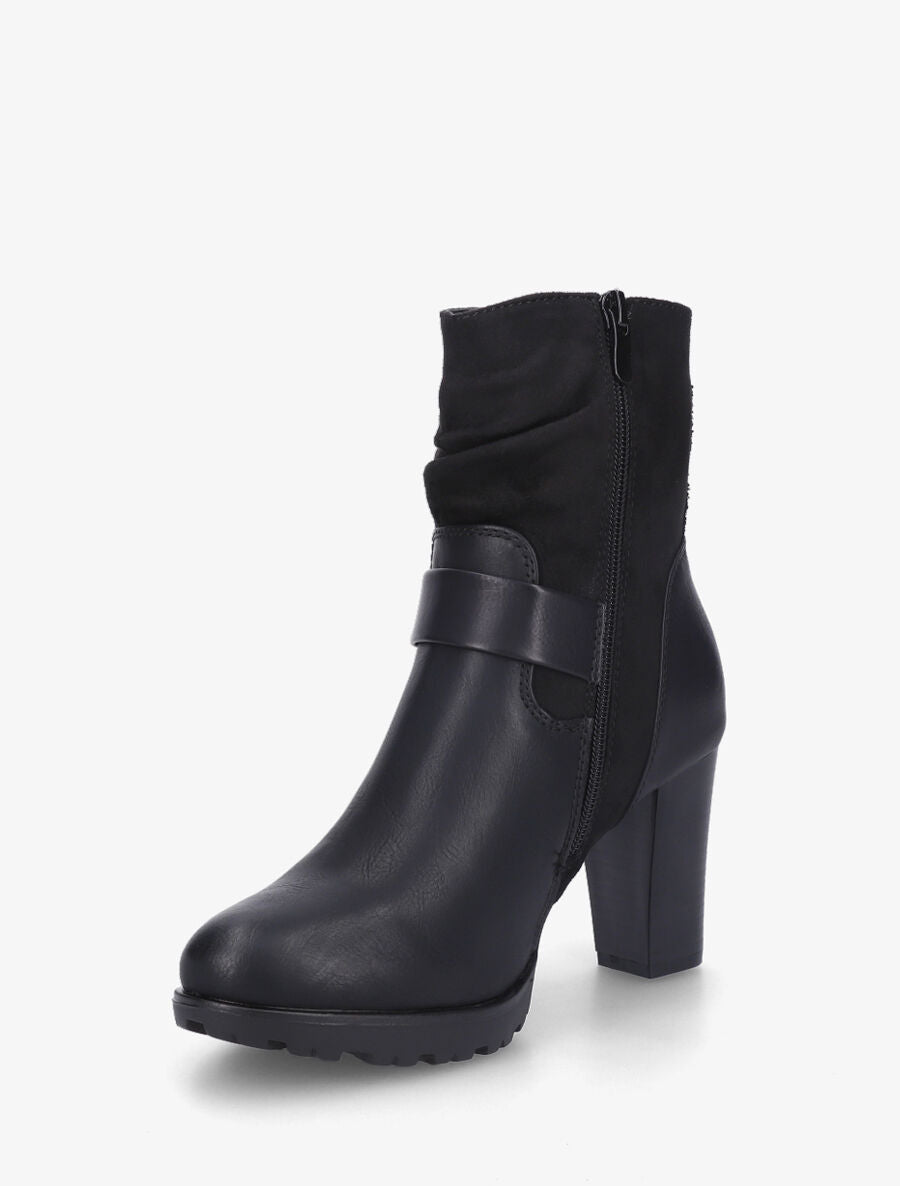 Bottines bi-matière à détail paillettes - Noir - 4