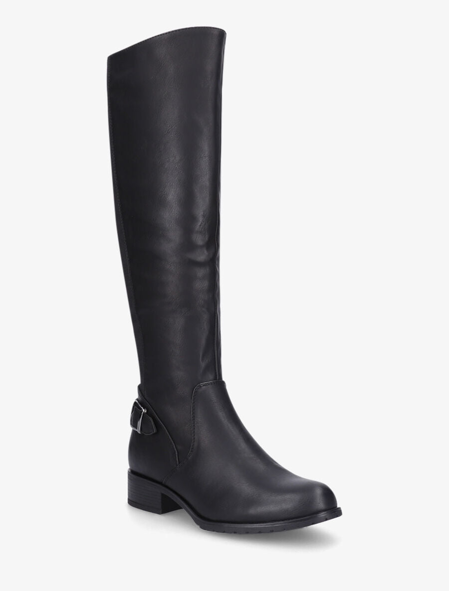Bottes plates en simili - Noir - 2