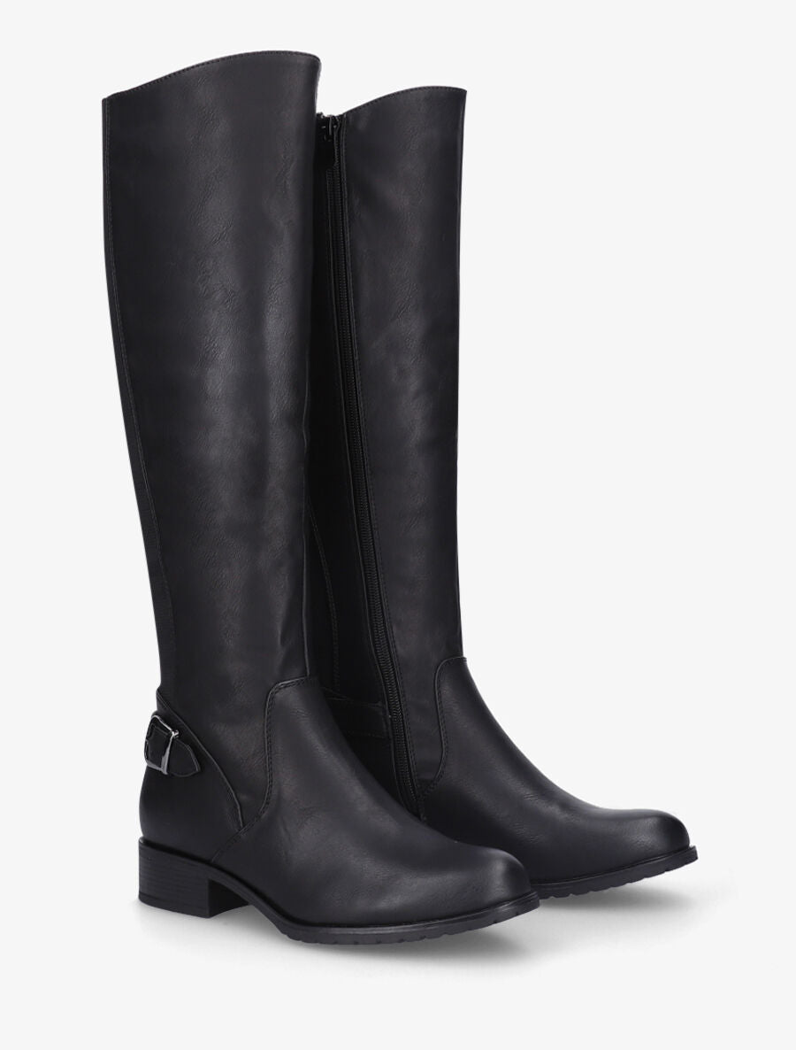 Bottes plates en simili - Noir - 4