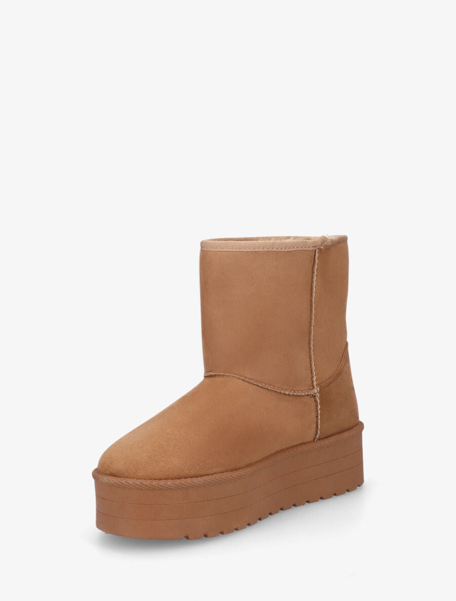 Boots fourrées à plateforme - Camel - 3