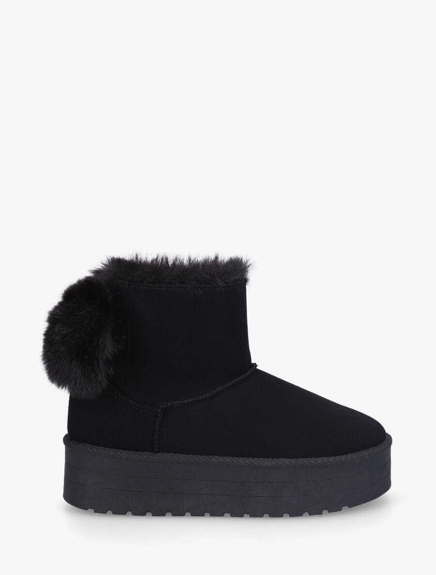 Boots fourrées et fourrure synthétique - Noir - 5