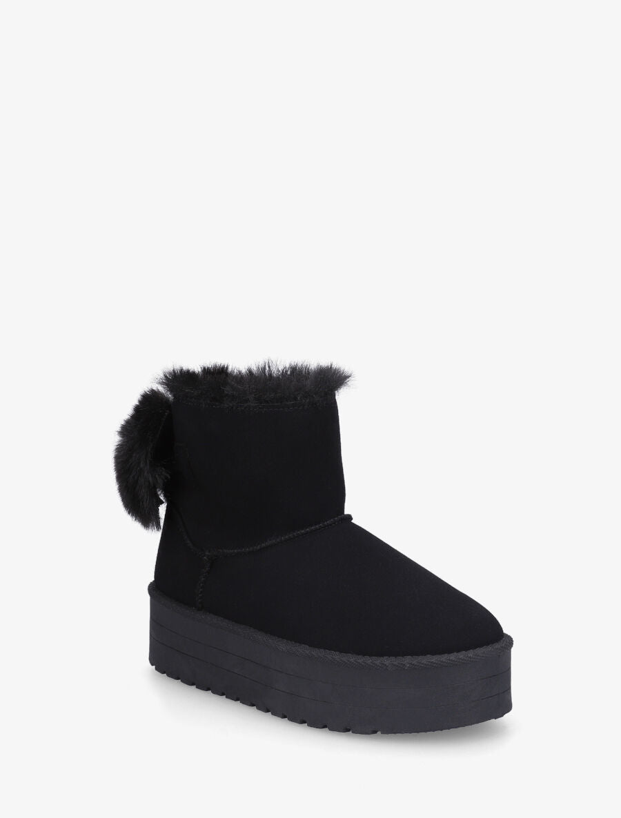 Boots fourrées et fourrure synthétique - Noir - 2