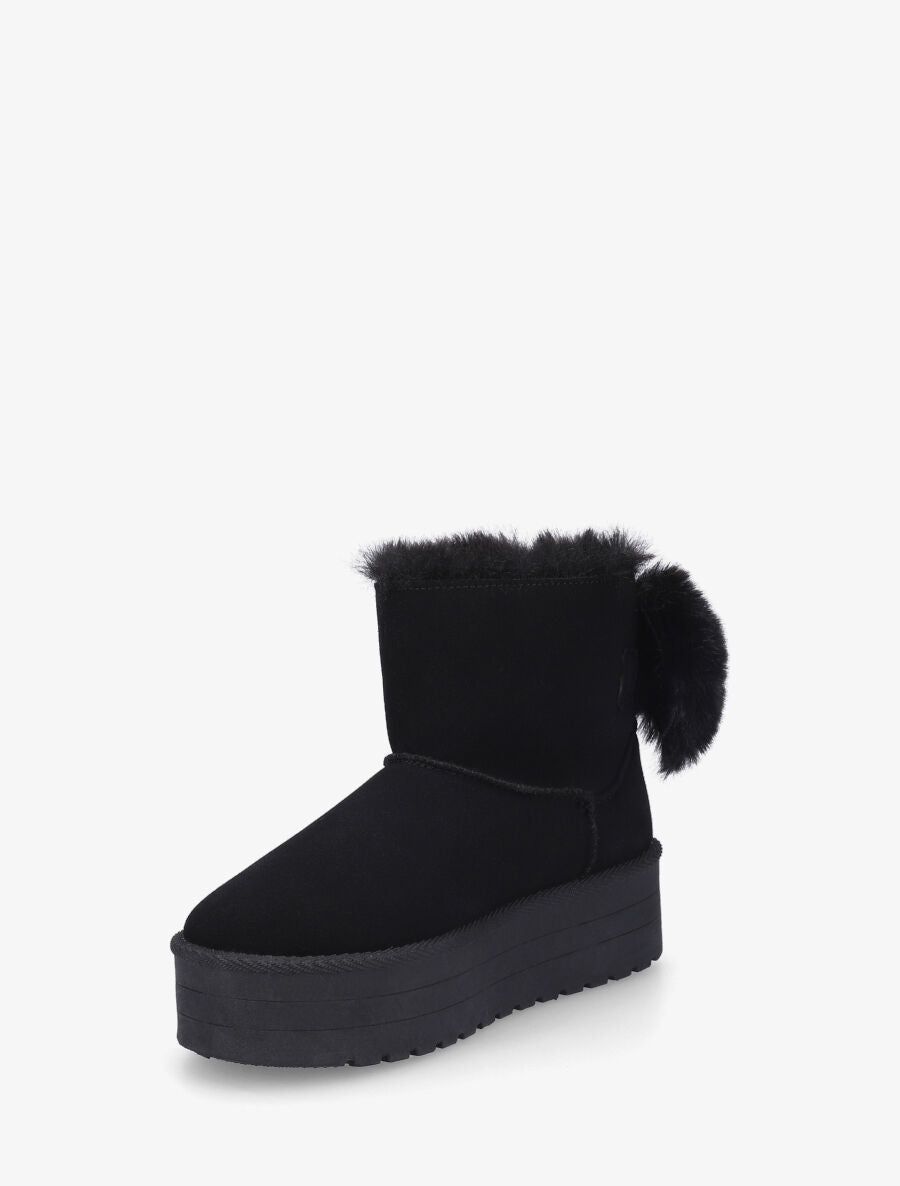 Boots fourrées et fourrure synthétique - Noir - 3