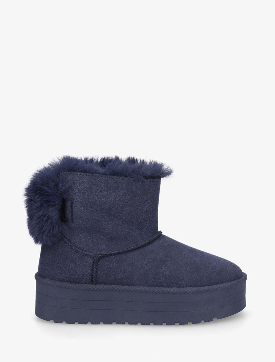 Boots fourrées et fourrure synthétique - Marine - 5