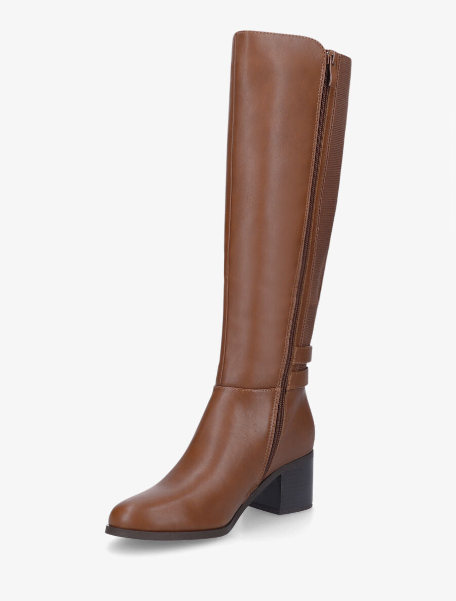 Bottes unies à double sangle - Camel - 3