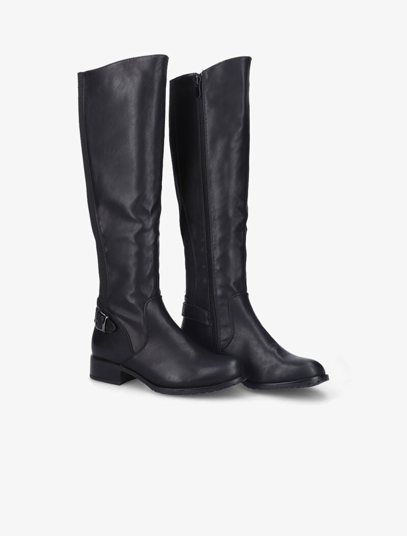 Bottes cavalières élastiquées - Noir - 1