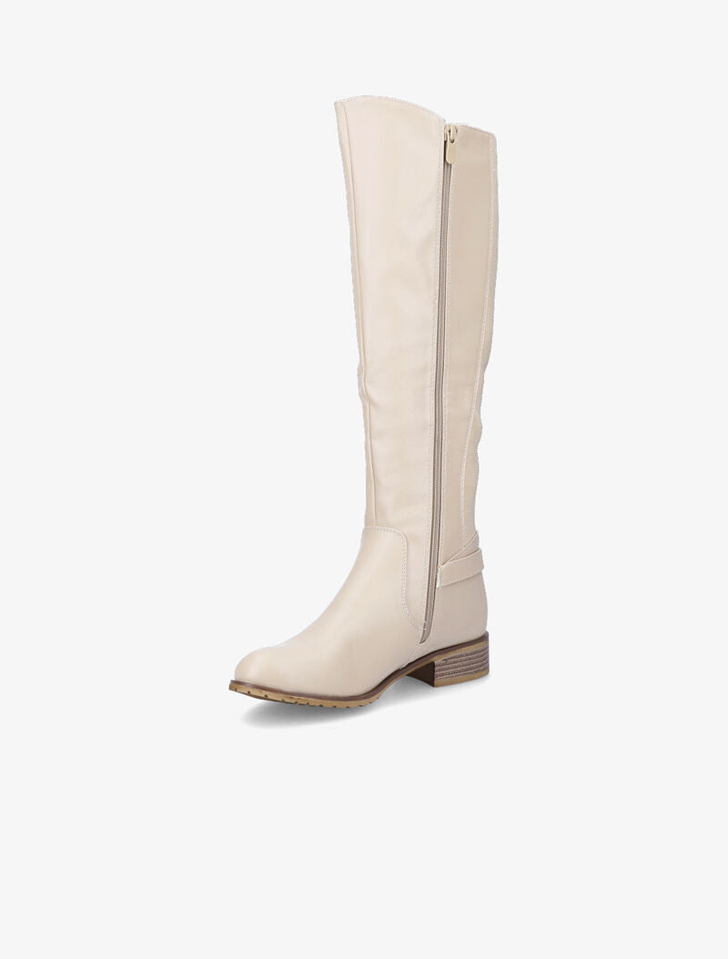 Bottes cavalières élastiquées - Beige - 4