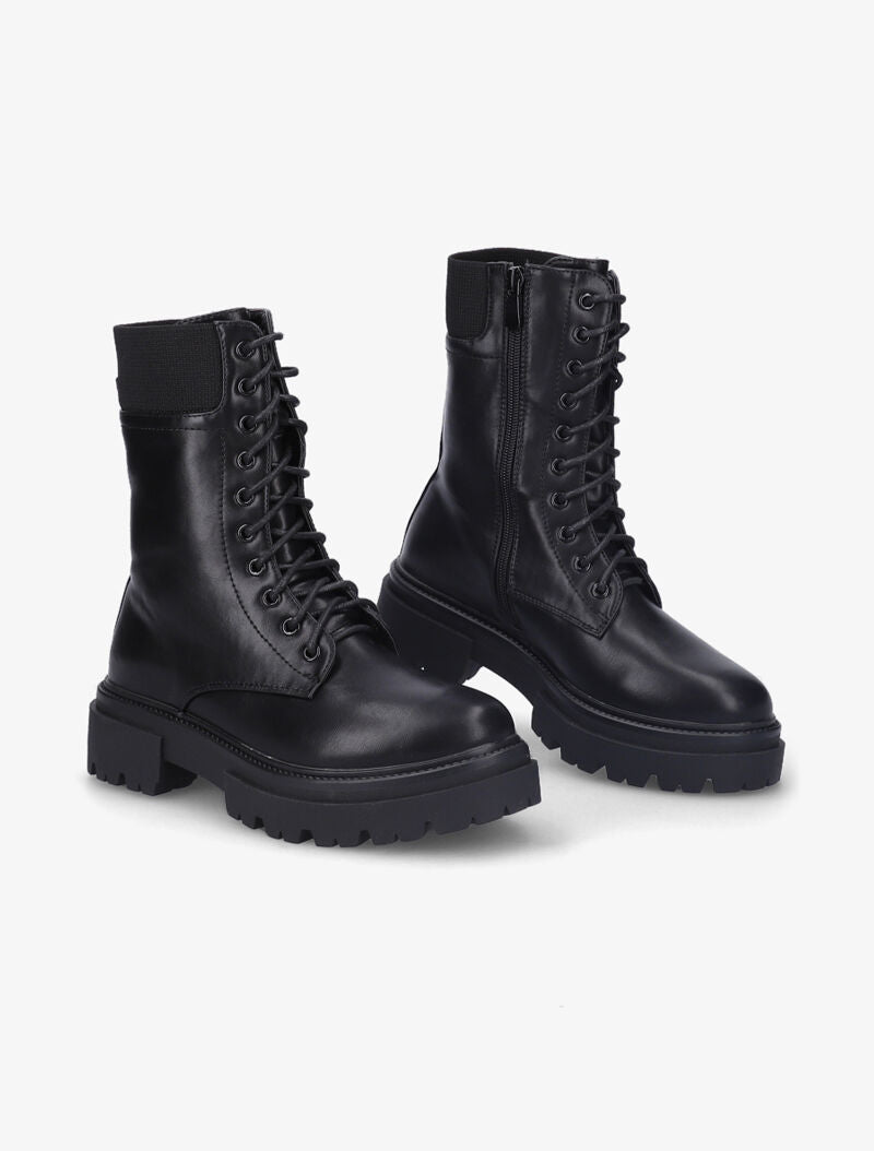 Bottines en simili à plateforme crantée - Noir - 5
