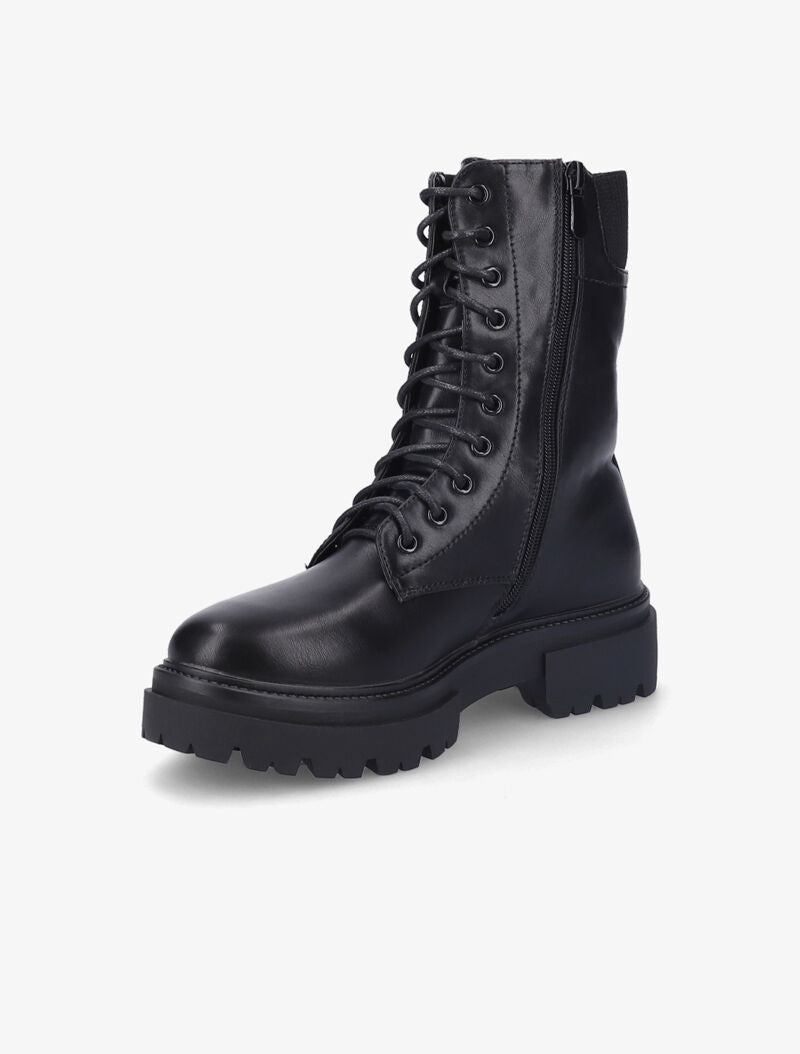 Bottines en simili à plateforme crantée - Noir - 4