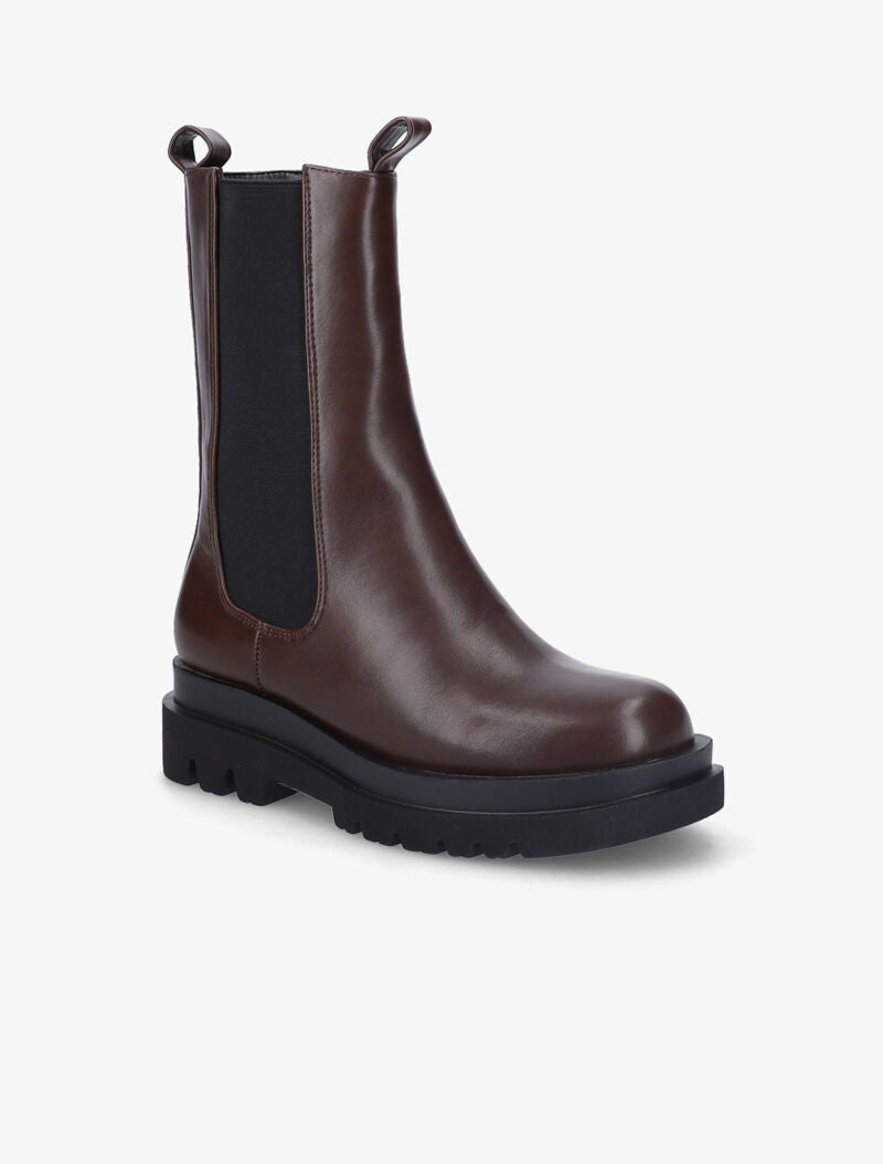 Bottines montantes à plateforme crantée - Marron - 3