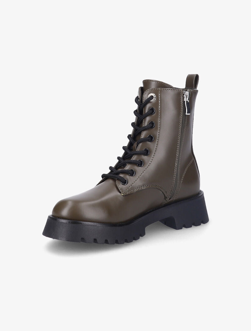 Bottines à zip décoratif stylisé - Kaki - 3