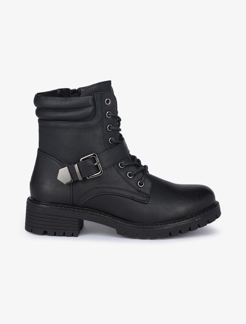 Boots à lacets et zips - Noir - 2