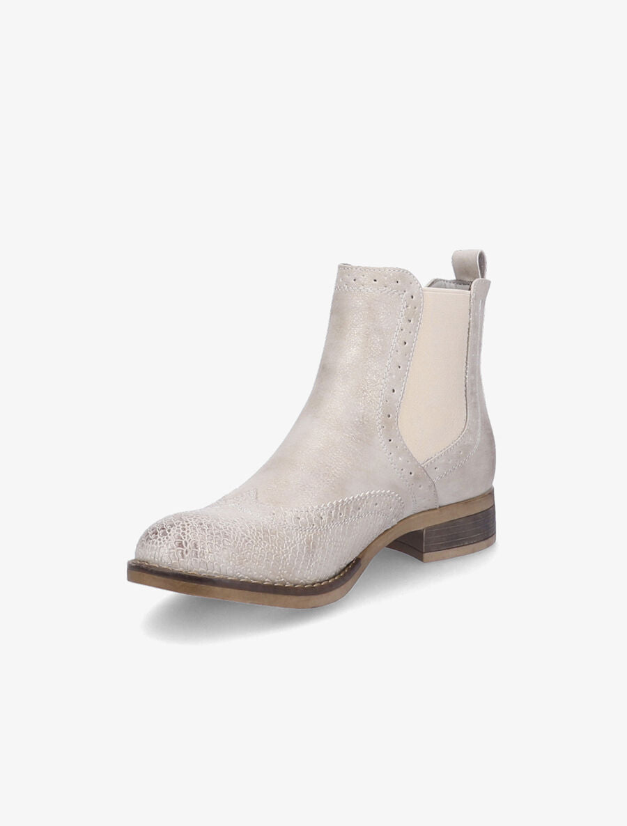 Chelsea boots à bouts effet python - Beige - 3