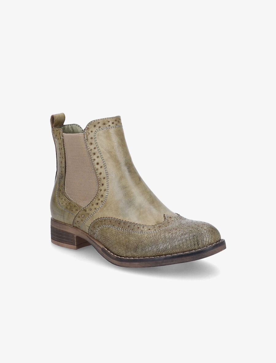 Chelsea boots à bouts effet python - Kaki - 2