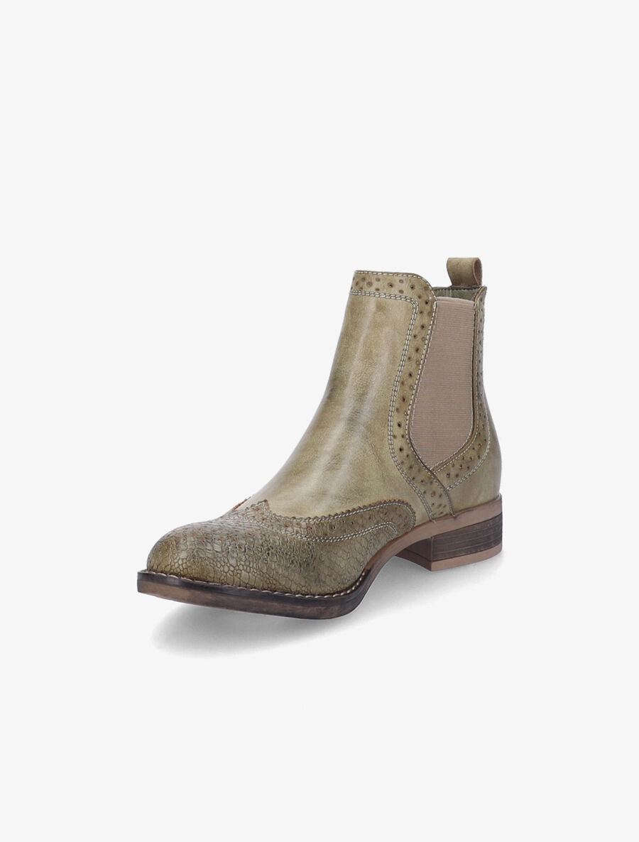Chelsea boots à bouts effet python - Kaki - 3