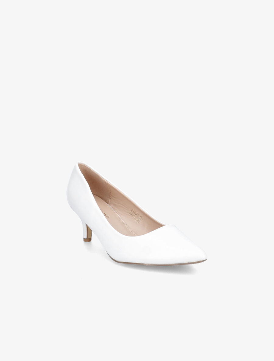 Escarpins à petits talons et bouts pointus - Blanc - 2