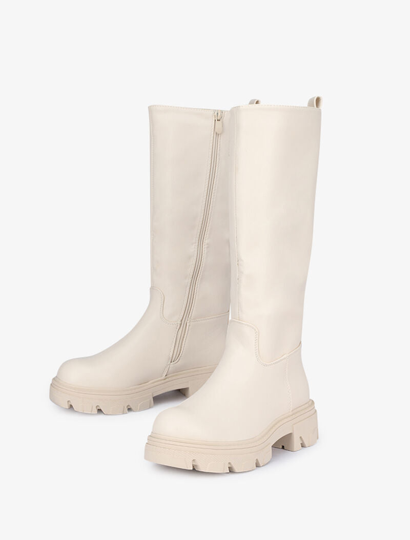 Bottes à semelles crantées - Beige - 4