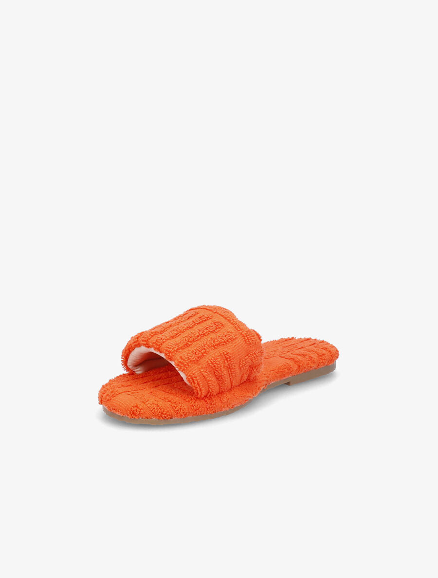 Claquettes en toile texturée - Orange - 3