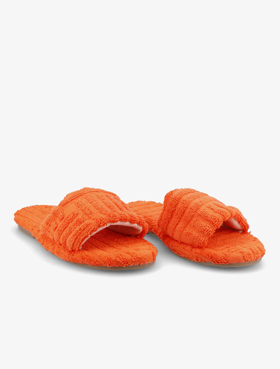 Claquettes en toile texturée - Orange - 4